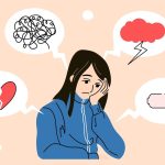 upset-girl-surrounded-by-symptoms-of-depression-disorder-young-woman-who-suffers-from-mental-health-diseases-illustration-in-cartoon-style-vector